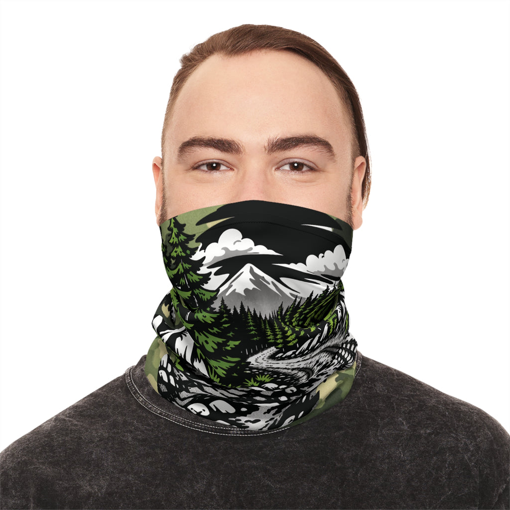 Trail Tire Tracks Neck Gaiter — Outdoor Camouflage Lightweight Face Mask